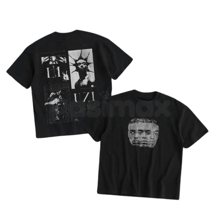 Uziii Double-Sided Heavy Cotton Graphic Tee - Premium Tactical Streetwear Shirt, Bold Urban Graphic Apparel, Heavyweight Double-Print Hypebeast Tee